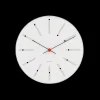 Arne Jacobsen Klokker Og Værstjanor*Clocks Bankers Veggur Ø29 cm hvit/sort/rød