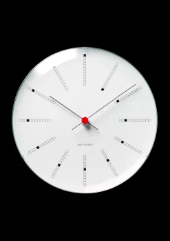 Arne Jacobsen Klokker Og Værstjanor*Clocks Bankers Veggur Ø29 cm hvit/sort/rød