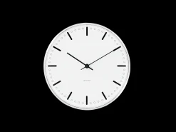 Arne Jacobsen Klokker Og Værstjanor*Clocks City Hall Veggur Ø16.5 cm hvit/sort