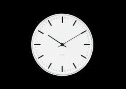 Arne Jacobsen Klokker Og Værstjanor*Clocks City Hall Veggur Ø21 cm hvit/sort