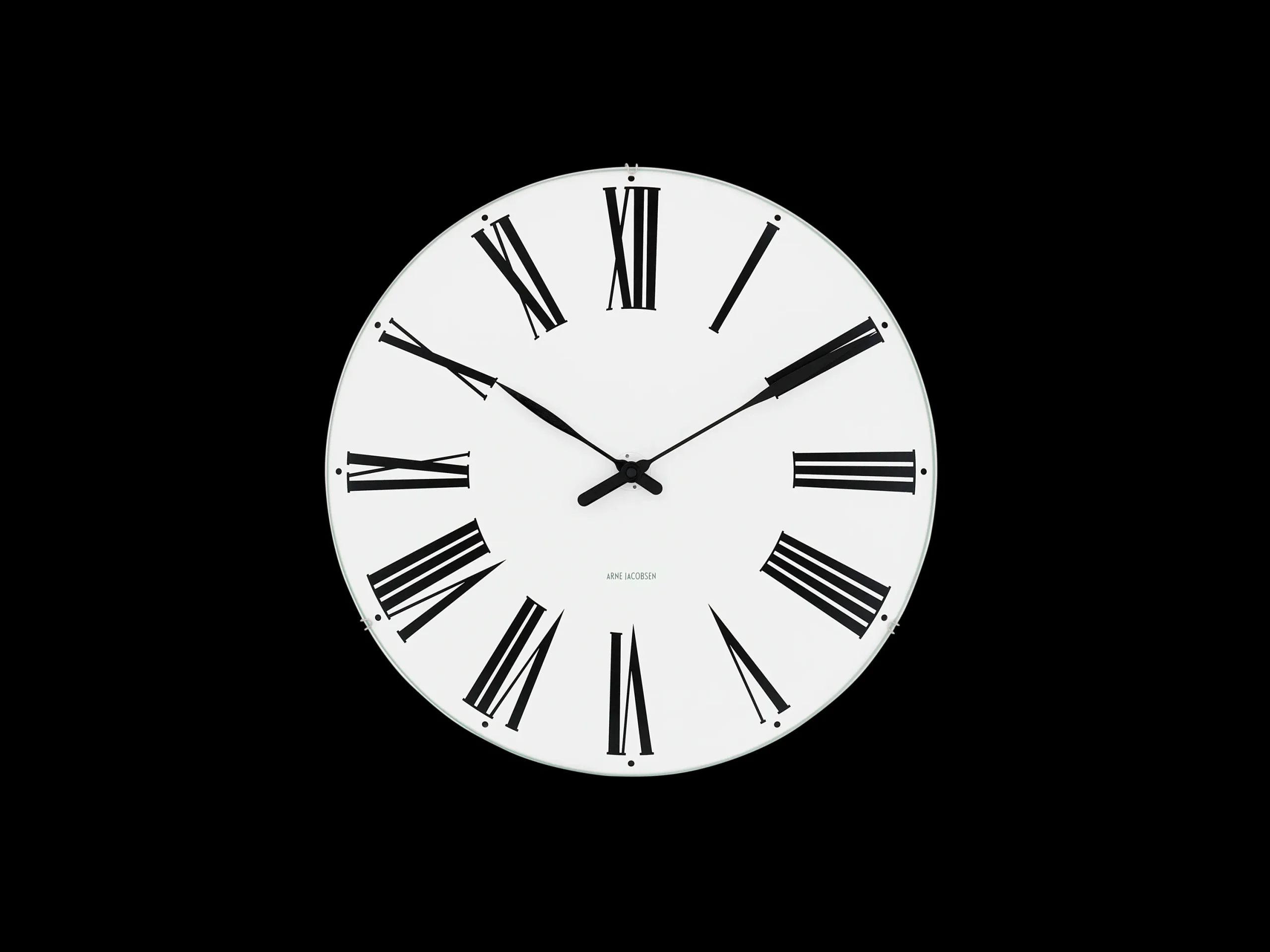 Arne Jacobsen Klokker Og Værstjanor*Clocks Roman Veggur Ø16 cm hvit/sort