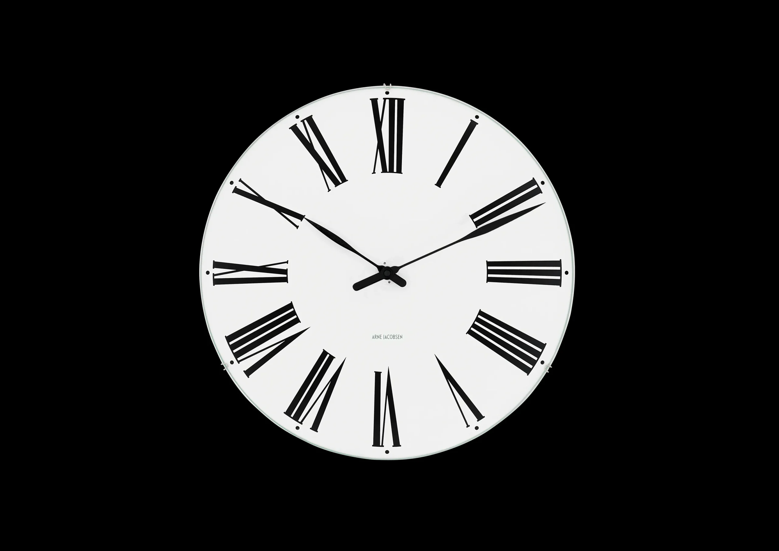 Arne Jacobsen Klokker Og Værstjanor*Clocks Roman Veggur Ø29 cm hvit/sort