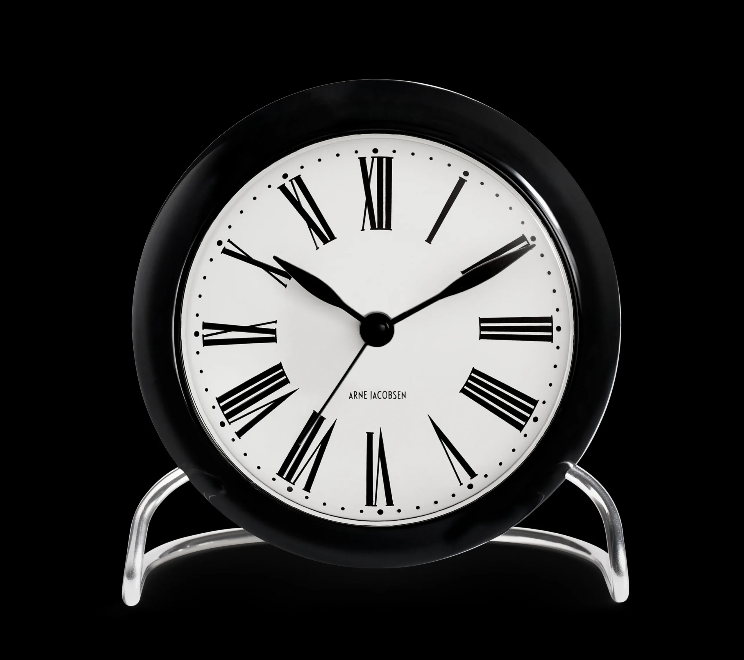 Arne Jacobsen Klokker Og Værstjanor*Clocks Roman Bordur Ø11 cm hvit/sort