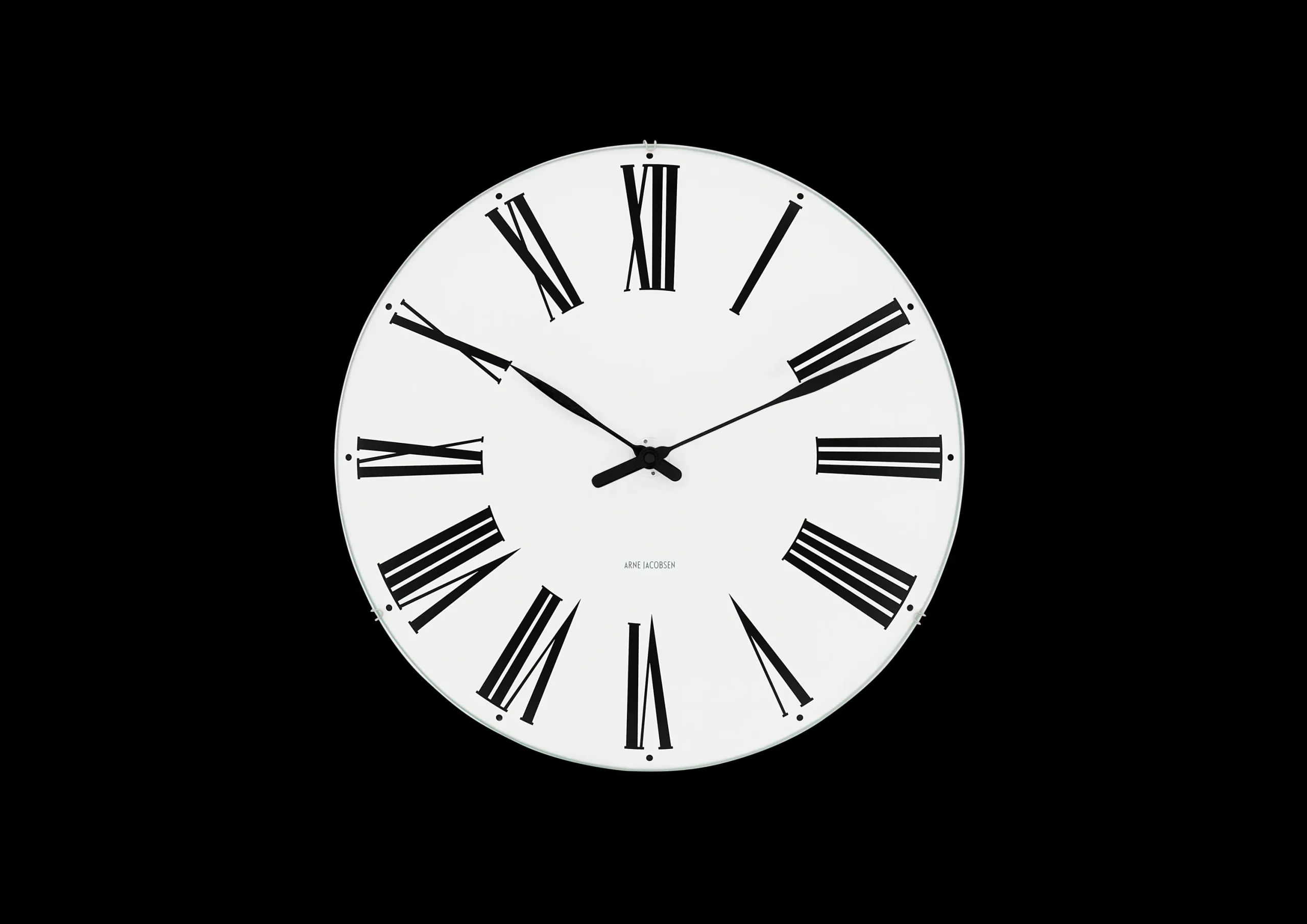Arne Jacobsen Klokker Og Værstjanor*Clocks Roman Veggur Ø48 cm hvit/sort