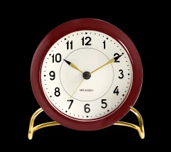 Arne Jacobsen Klokker Og Værstjanor*Clocks Station Bordur Ø11 cm bordeaux/hvit