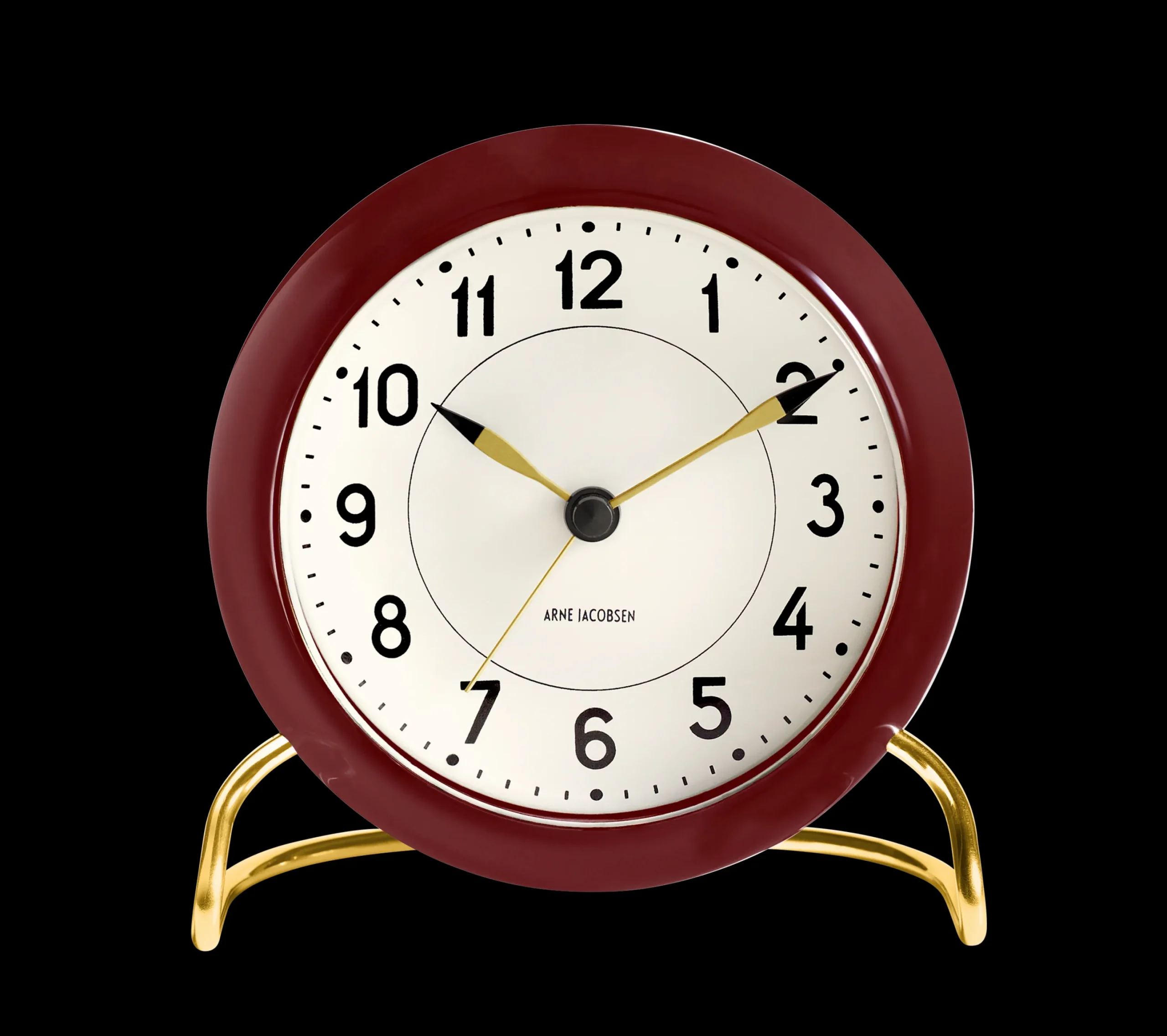 Arne Jacobsen Klokker Og Værstjanor*Clocks Station Bordur Ø11 cm bordeaux/hvit