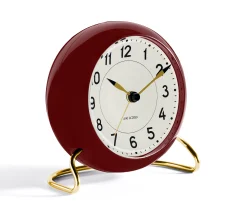 Arne Jacobsen Klokker Og Værstjanor*Clocks Station Bordur Ø11 cm bordeaux/hvit