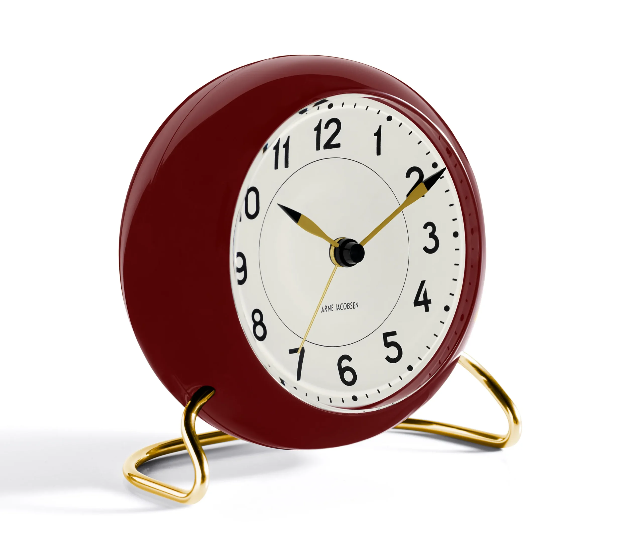 Arne Jacobsen Klokker Og Værstjanor*Clocks Station Bordur Ø11 cm bordeaux/hvit