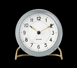 Arne Jacobsen Klokker Og Værstjanor*Clocks Station Bordur Ø11 cm grå/hvit