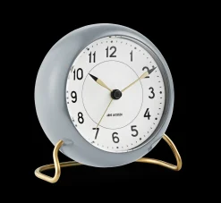 Arne Jacobsen Klokker Og Værstjanor*Clocks Station Bordur Ø11 cm grå/hvit