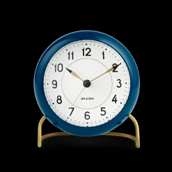 Arne Jacobsen Klokker Og Værstjanor*Clocks Station Bordur Ø11 cm petroleum/hvit