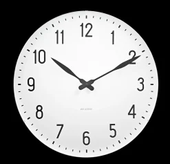 Arne Jacobsen Klokker Og Værstjanor*Clocks Station Veggur Ø48 cm hvit/sort