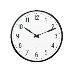 Arne Jacobsen Klokker Og Værstjanor*Clocks Station Veggur Ø21 cm hvit/sort