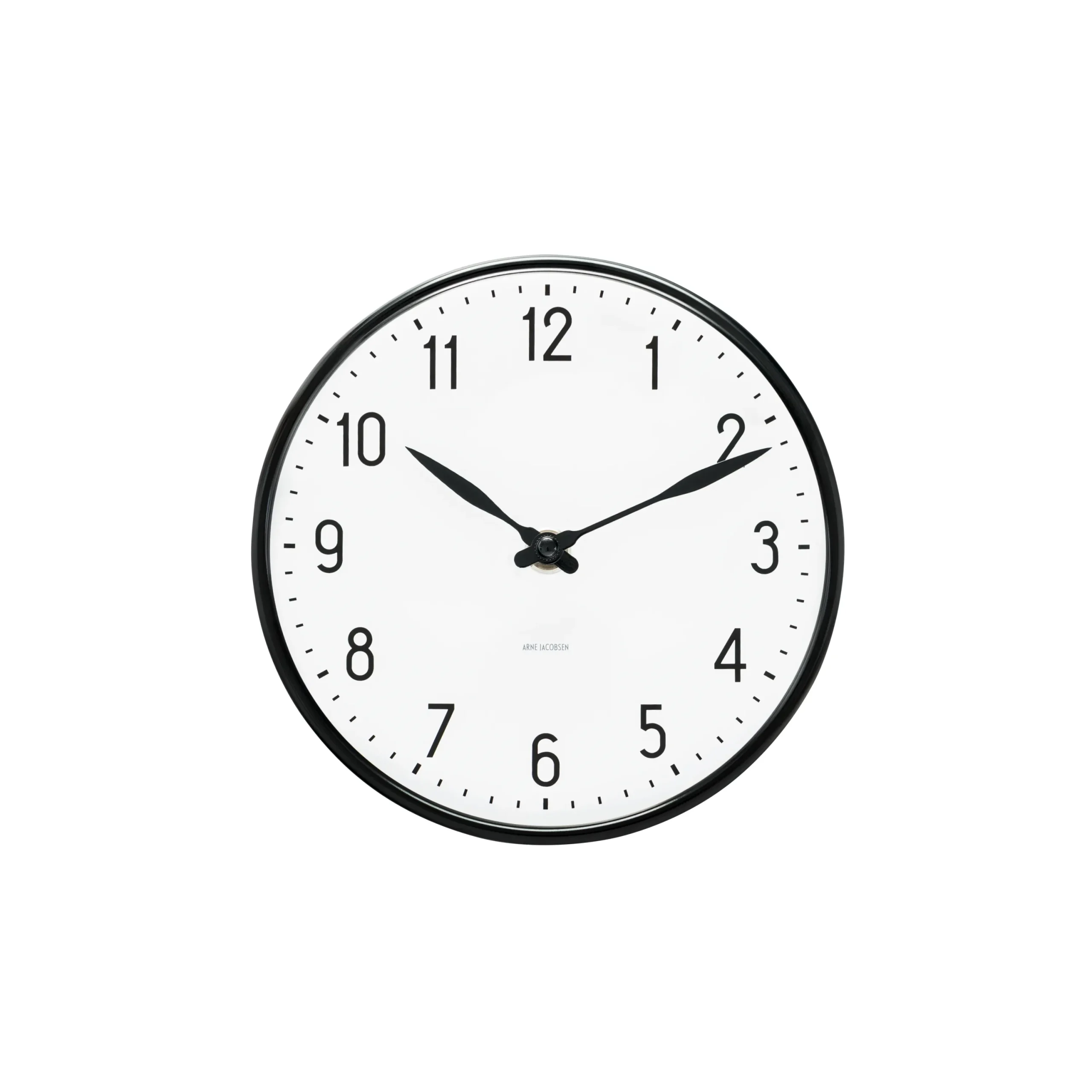 Arne Jacobsen Klokker Og Værstjanor*Clocks Station Veggur Ø16 cm hvit/sort