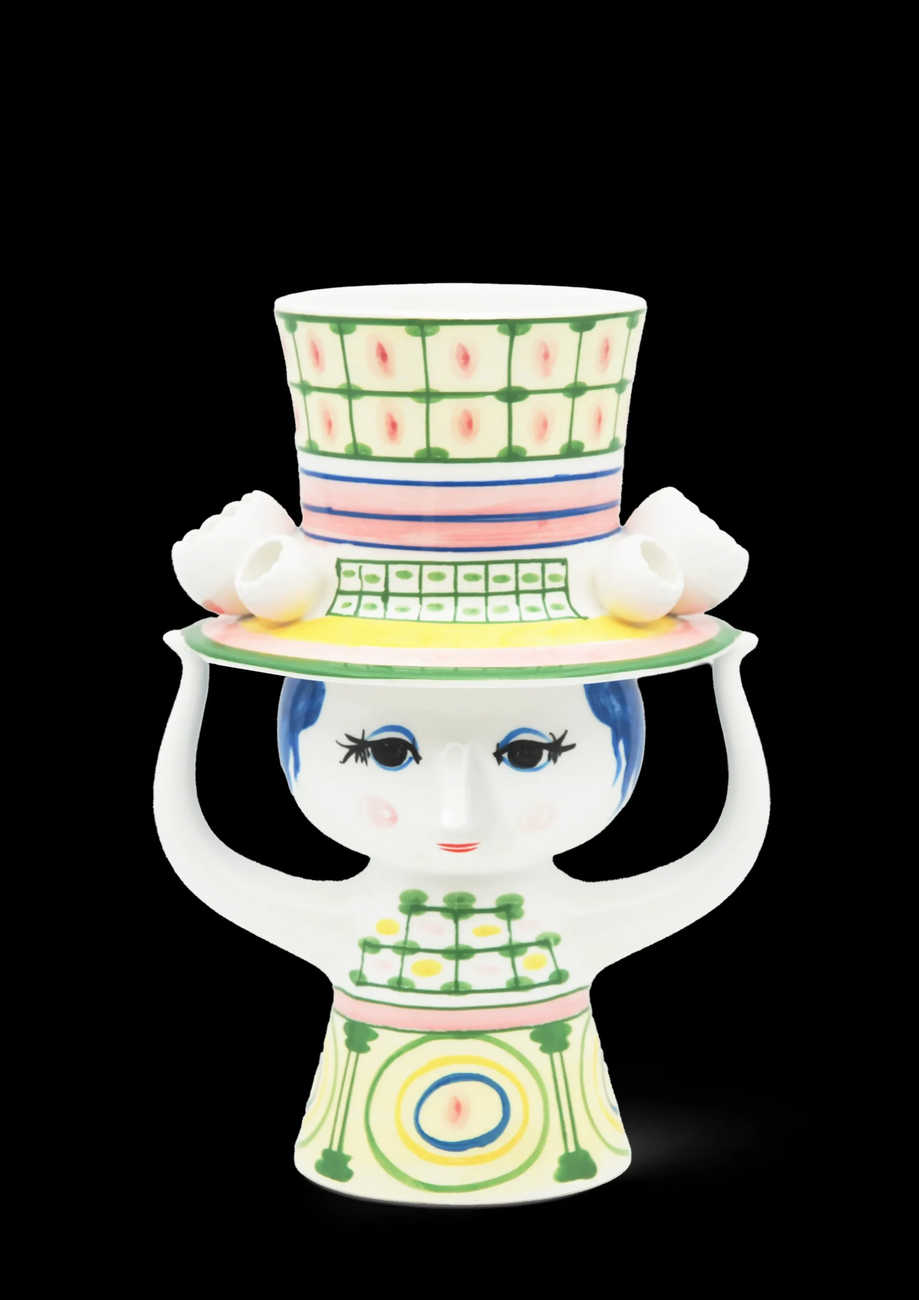 Bjørn Wiinblad Vaser Og Urtepotteskjulere*Lady with hat Vase H24.5 cm grønn - Kjøp nå
