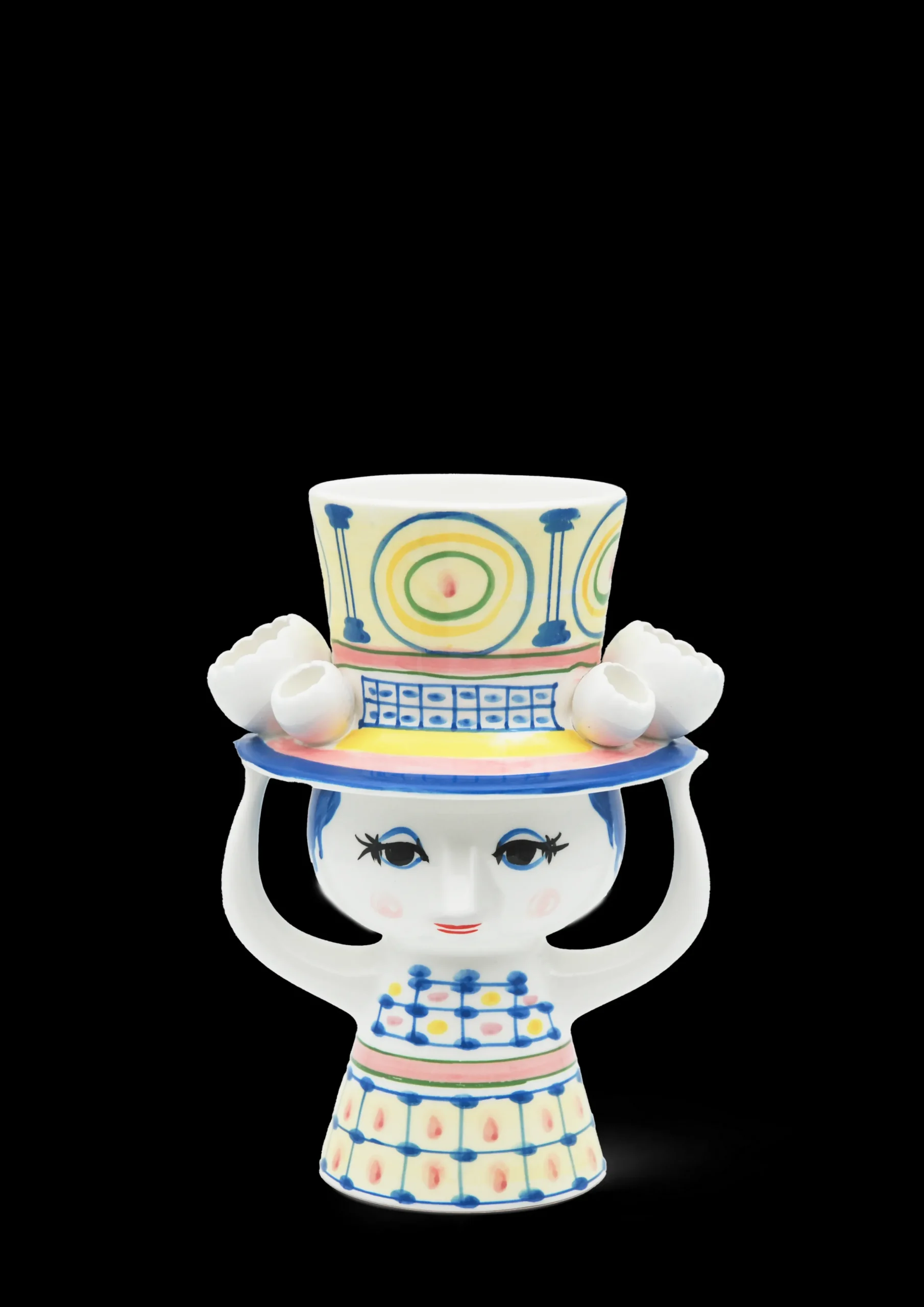 Bjørn Wiinblad Vaser Og Urtepotteskjulere*Lady with hat Vase H20.5 cm blå - Kjøp nå