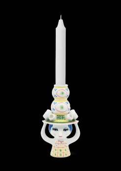 Bjørn Wiinblad Lysestaker Og Stearinlys|Kronelysestaker*Lady with hat Lysestake H16 cm pink - Kjøp nå