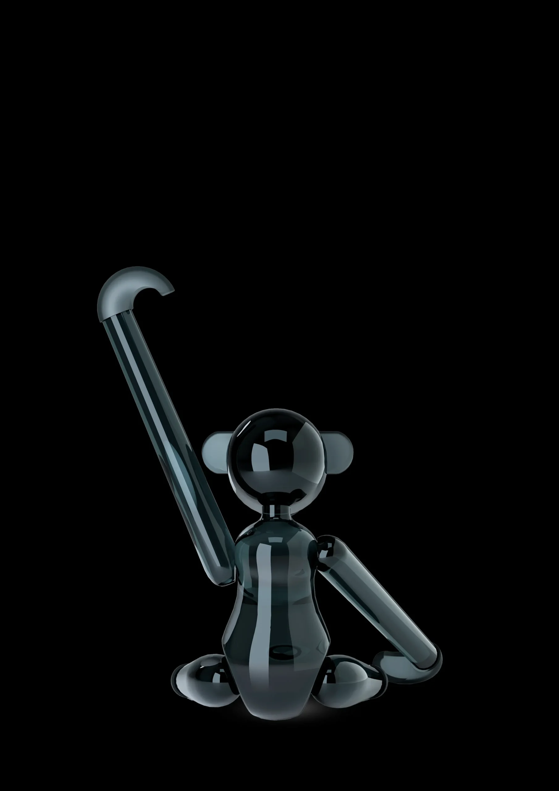 Holmegaard Nyheter|Trefigurer Og Skulpturer*x Kay Bojesen Ape Liten – Røykglass, 14 cm