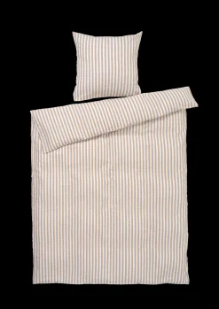 JUNA Sengetøy*Bæk&Bølge Lines Sengetøy 140x220 cm sand/hvit NO