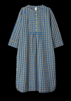 JUNA Kjoler|Nattøy*Bæk&Bølge Sonja dress S/M blå/oker