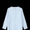 JUNA Nattøy|Topper*Monochrome Lines Ida shirt XS lys blå/hvit