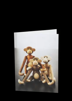Kay Bojesen Plakater Og Postkort*Postcard Monkeys, 3 different A6 mixed wood
