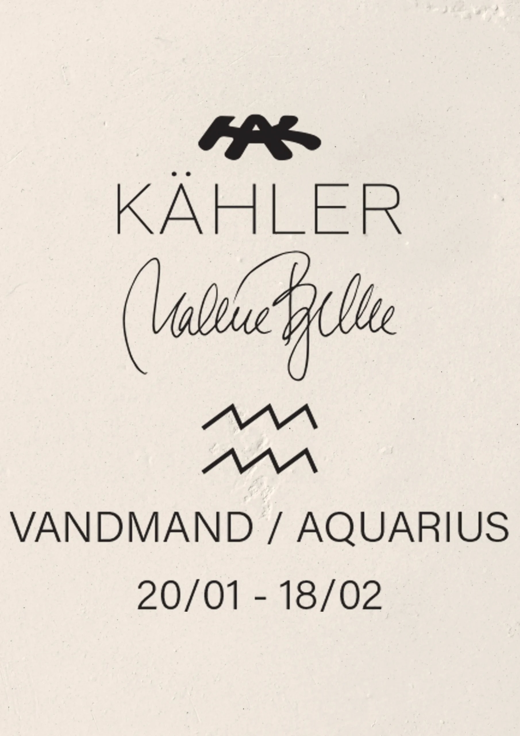 Kähler Stjernetegnsskulpturer|Trefigurer Og Skulpturer*Astro Aquarius H19 hvit