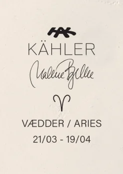 Kähler Stjernetegnsskulpturer|Trefigurer Og Skulpturer*Astro Aries H12 hvit