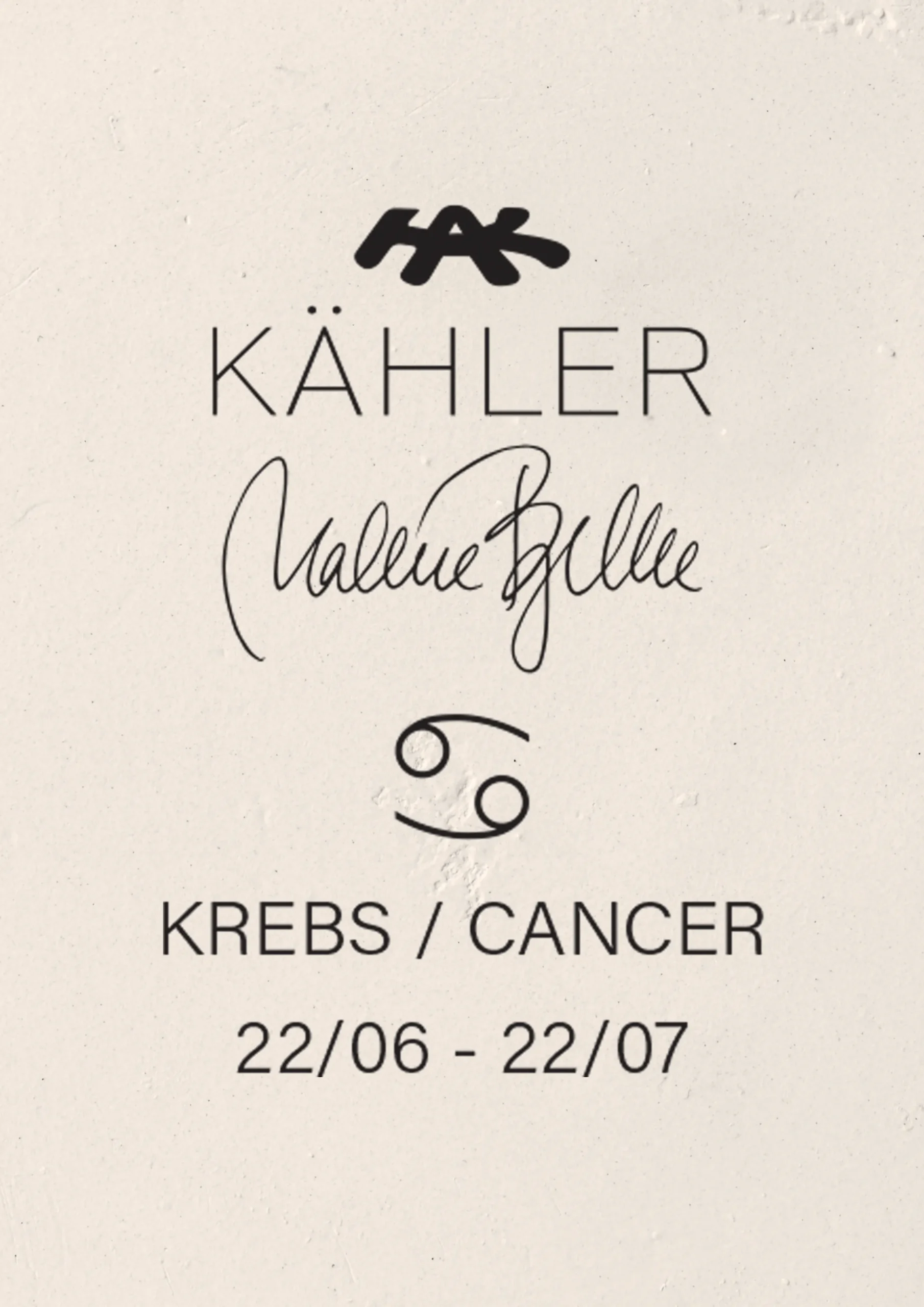 Kähler Stjernetegnsskulpturer|Trefigurer Og Skulpturer*Astro Cancer H16 hvit