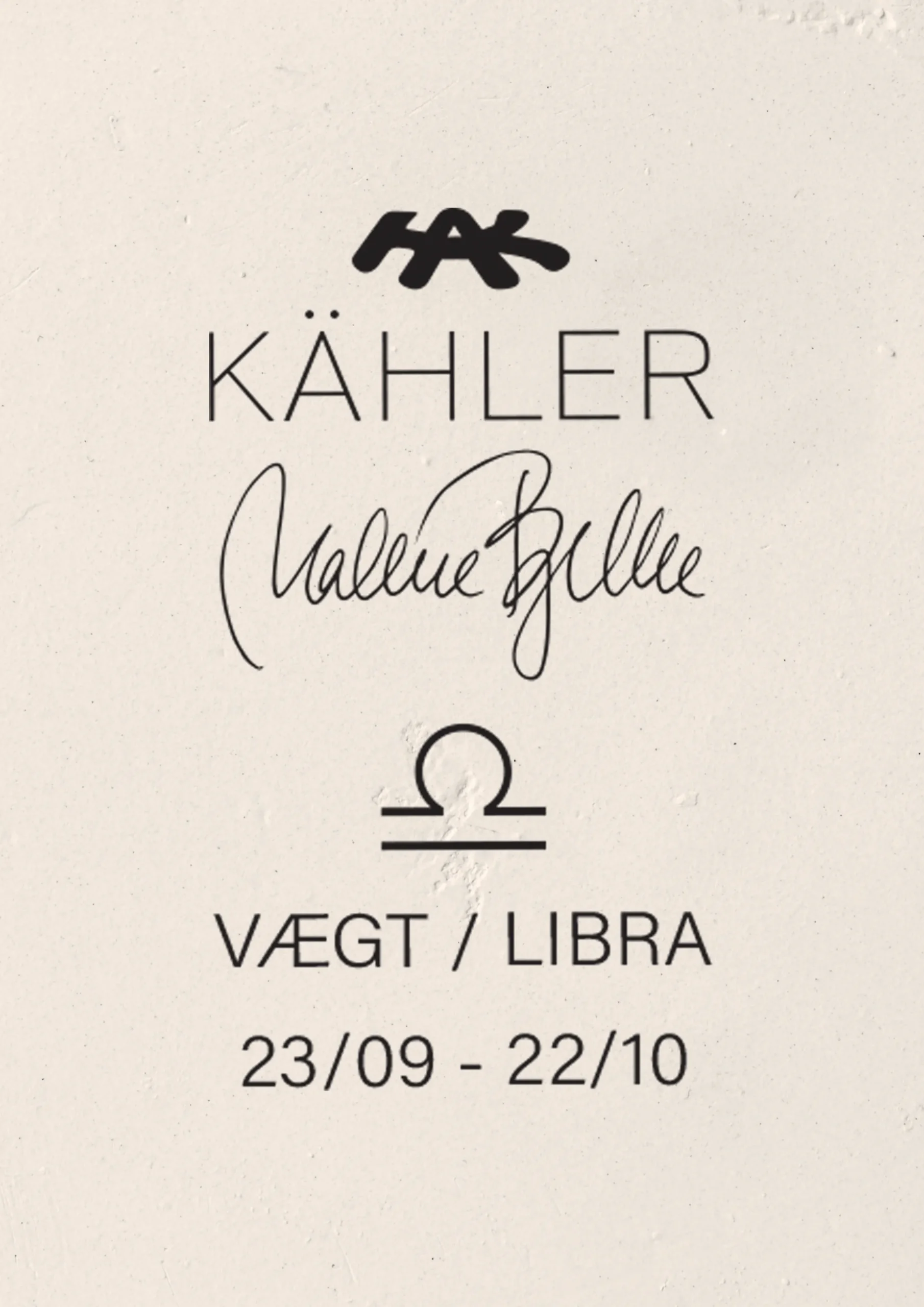 Kähler Stjernetegnsskulpturer|Trefigurer Og Skulpturer*Astro Libra H28 hvit