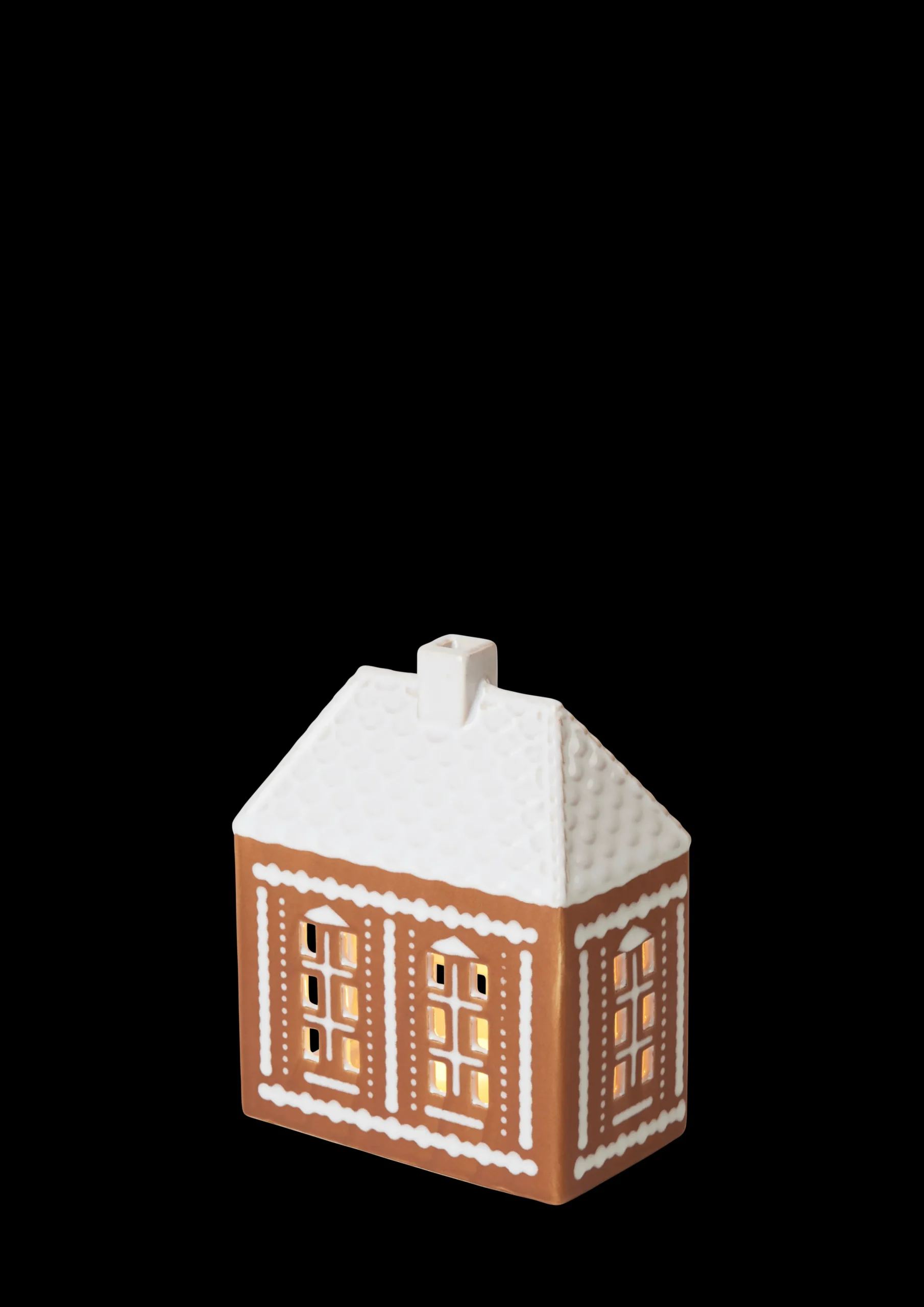 Kähler Lysestaker Og Stearinlys|Lyshus*Gingerbread Lyshus medium brun