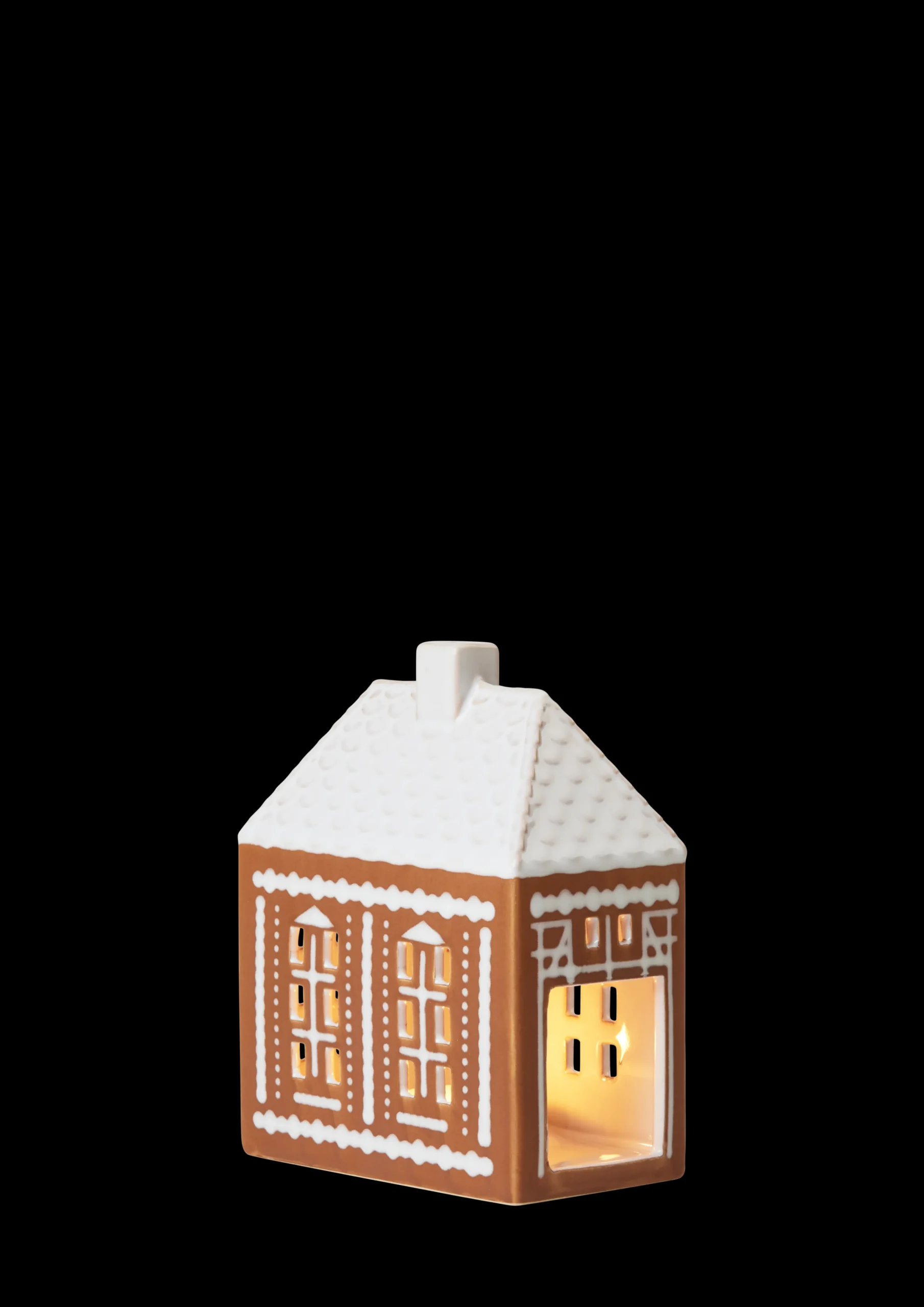 Kähler Lysestaker Og Stearinlys|Lyshus*Gingerbread Lyshus medium brun