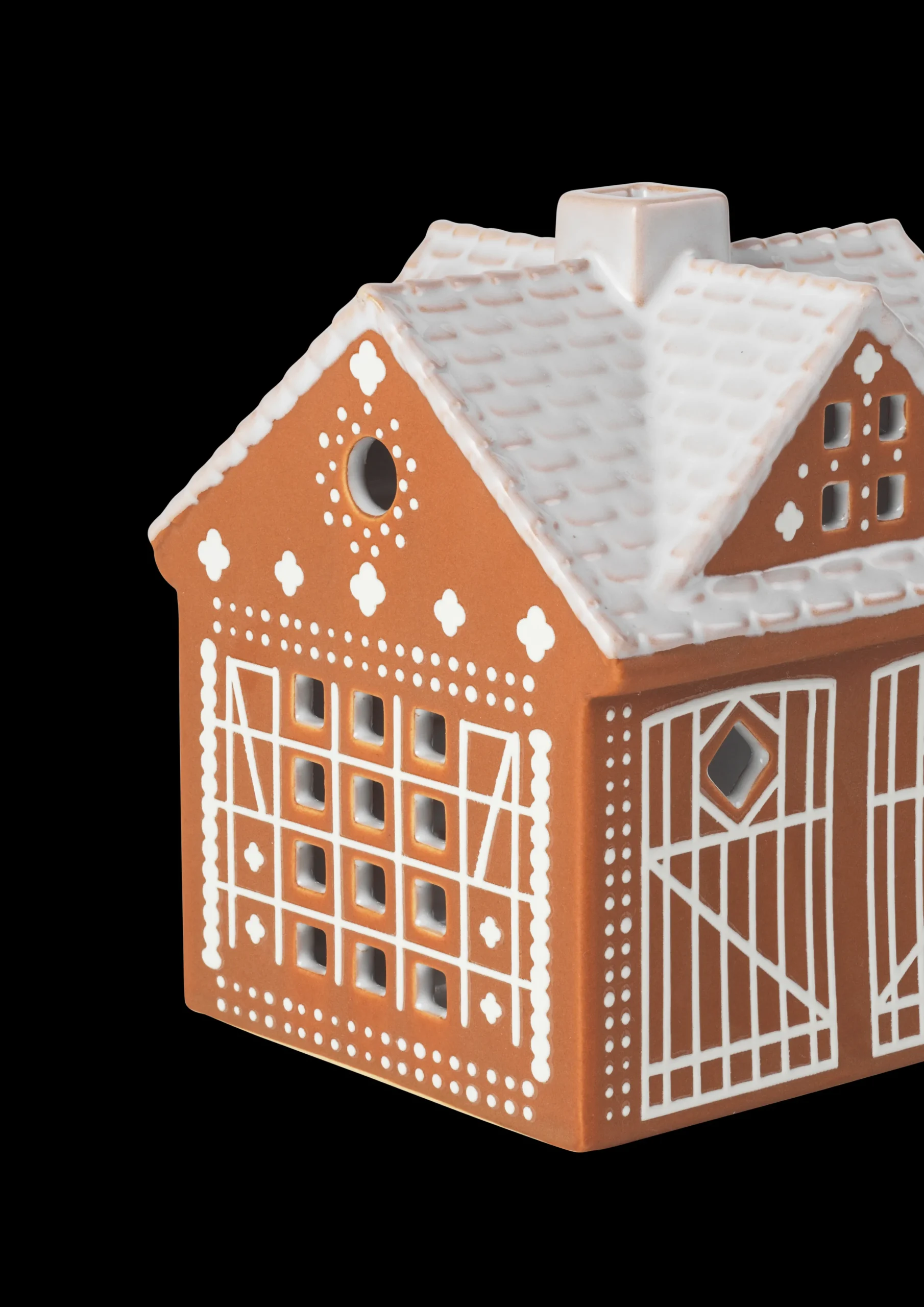 Kähler Lysestaker Og Stearinlys|Lyshus*Gingerbread Lyshus Julestall H11.5 brun - Kjøp nå