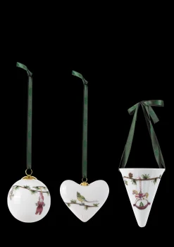 Kähler Julepynt|Julepynt*Hammershøi Christmas ornaments hvit m. deko 3 stk.
