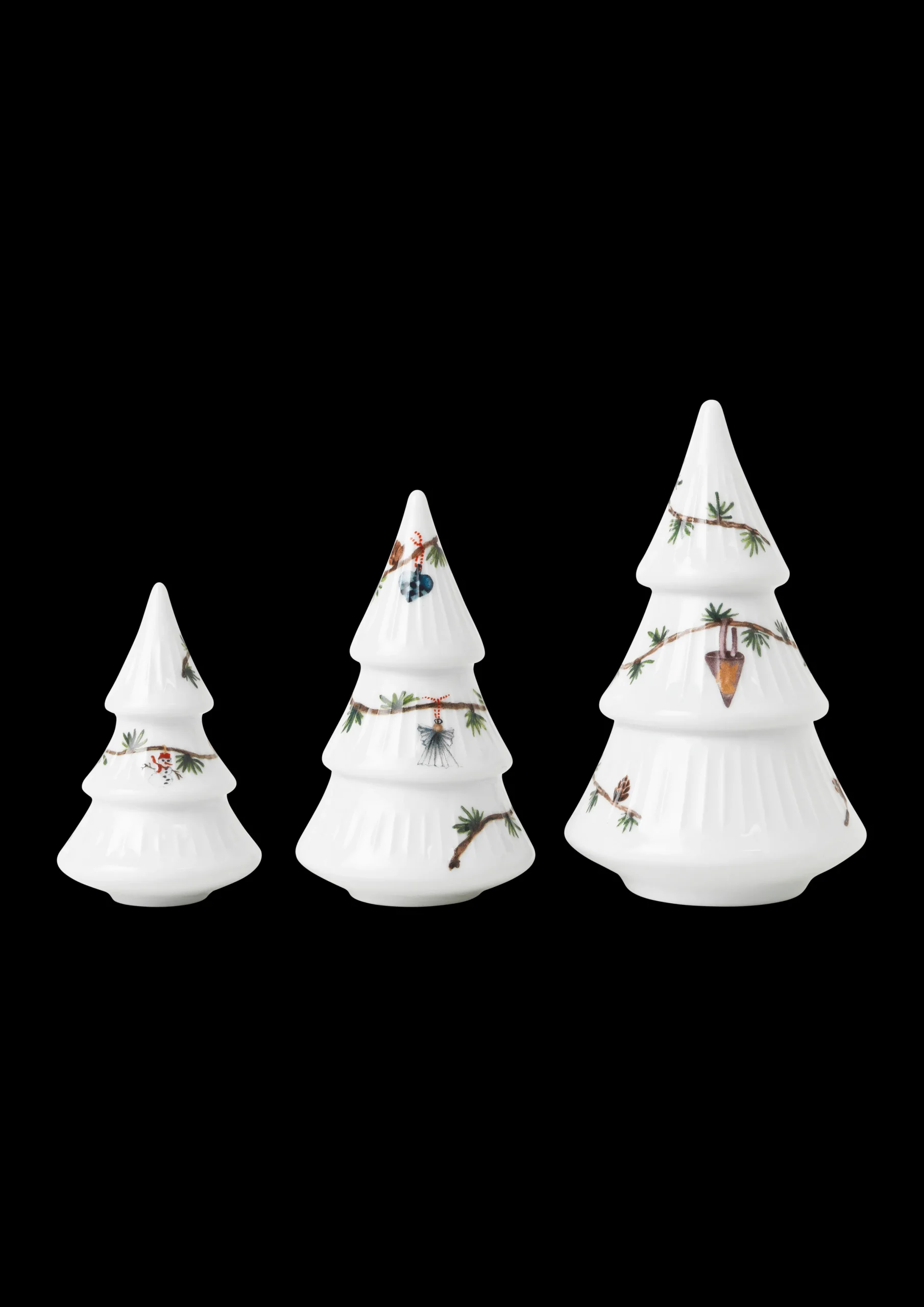 Kähler Julepynt|Julepynt*Hammershøi Christmas tree hvit m. deko 3 stk.