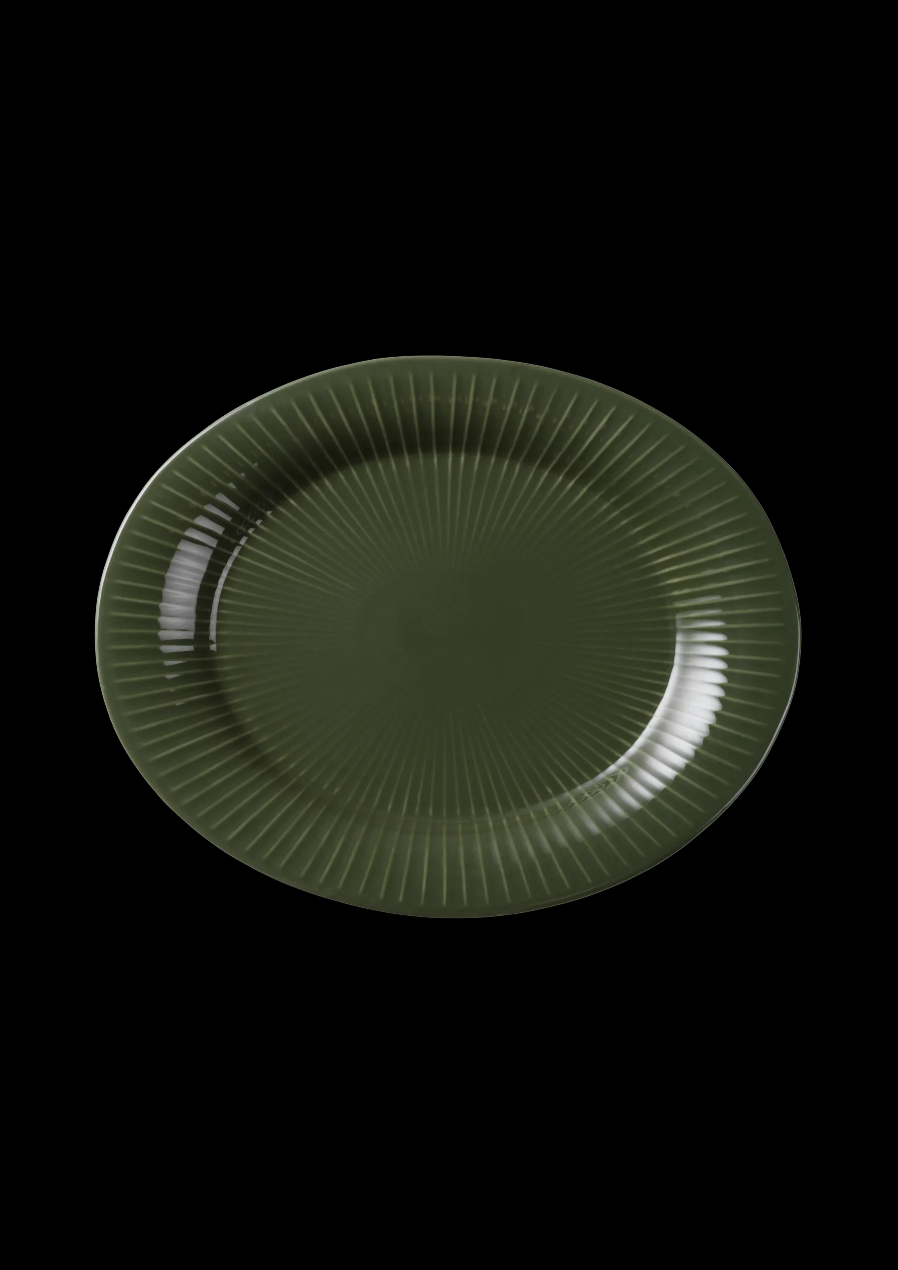 Kähler Serveringsfat*Hammershøi Oval bord skål 28.5x22.5 mørk grønn