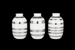 Kähler Vaser Og Urtepotteskjulere*Omaggio Vase miniatyr sølv 3 stk. (15350)
