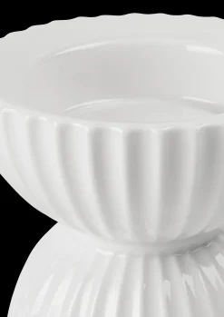 Lyngby Porcelæn Lysestaker Og Stearinlys|Kubbelysestaker*Lyngby Tura Lysestake til kubbelys hvit