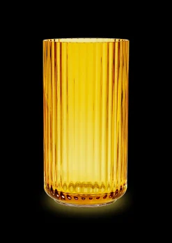Lyngby Porcelæn Vaser Og Urtepotteskjulere*Lyngby Vase H20.5 amber munnblåst glass
