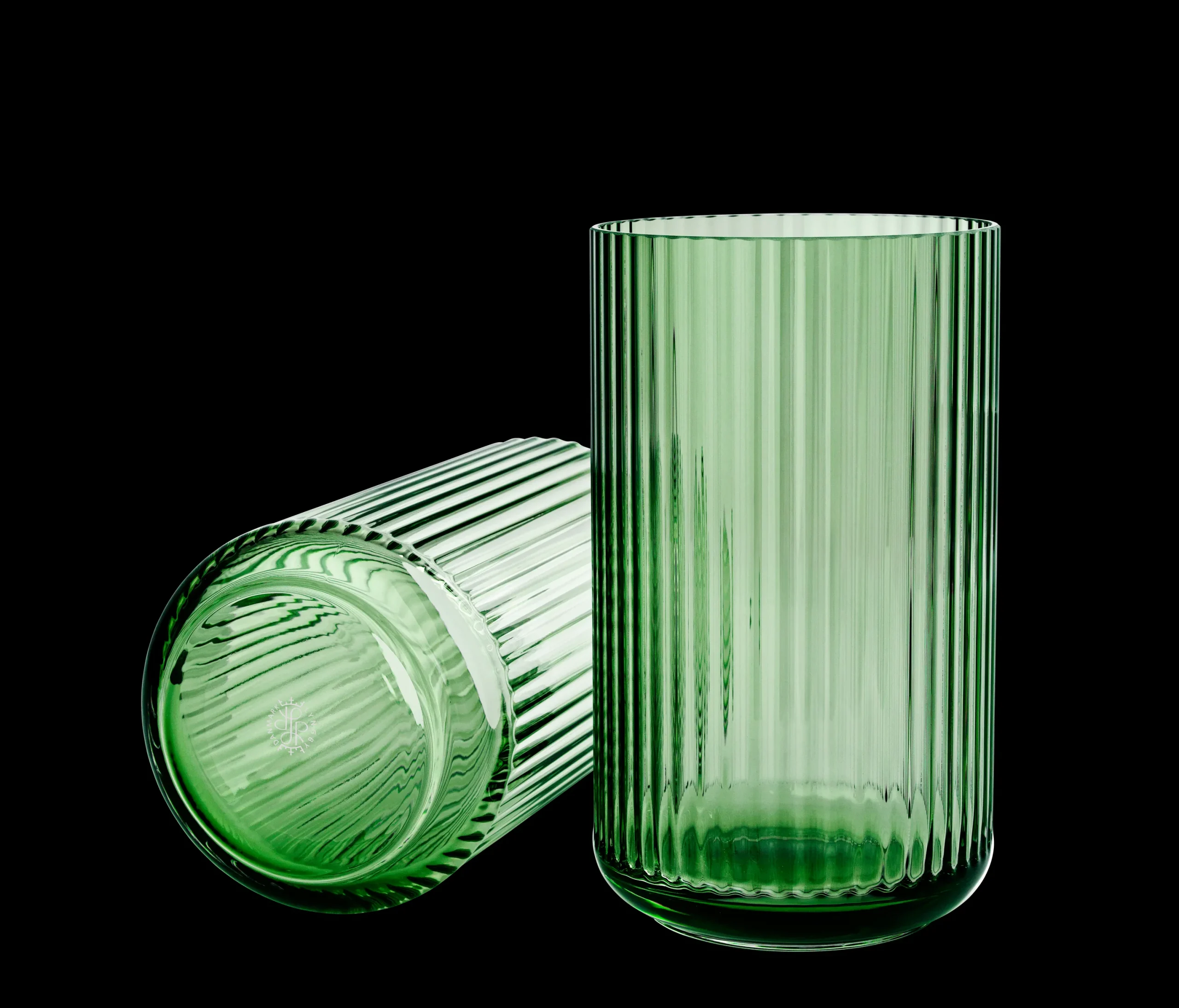 Lyngby Porcelæn Vaser Og Urtepotteskjulere*Lyngby Vase H25 green munnblåst glass