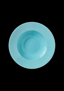 Lyngby Porcelæn Dype Tallerkner|Servise*Rhombe Color Dyp tallerken Ø24.5 cm turkis