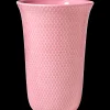 Lyngby Porcelæn Vaser Og Urtepotteskjulere*Rhombe Color Vase H20 rosa porselen