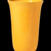 Lyngby Porcelæn Vaser Og Urtepotteskjulere*Rhombe Color Vase H20 gul porselen