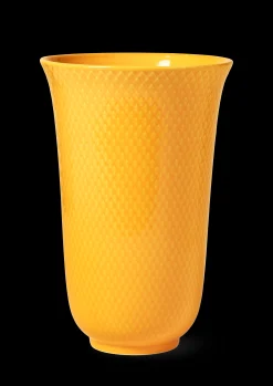 Lyngby Porcelæn Vaser Og Urtepotteskjulere*Rhombe Color Vase H20 gul porselen