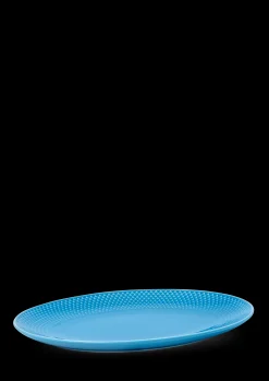 Lyngby Porcelæn Serveringsfat*Rhombe Color Oval serveringsfat blå