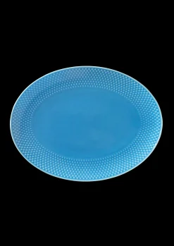 Lyngby Porcelæn Serveringsfat*Rhombe Color Oval serveringsfat blå
