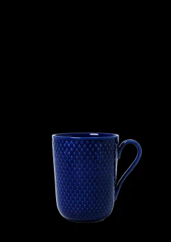 Lyngby Porcelæn Krus*Rhombe Color Kopp med hank 33 cl mørk blå