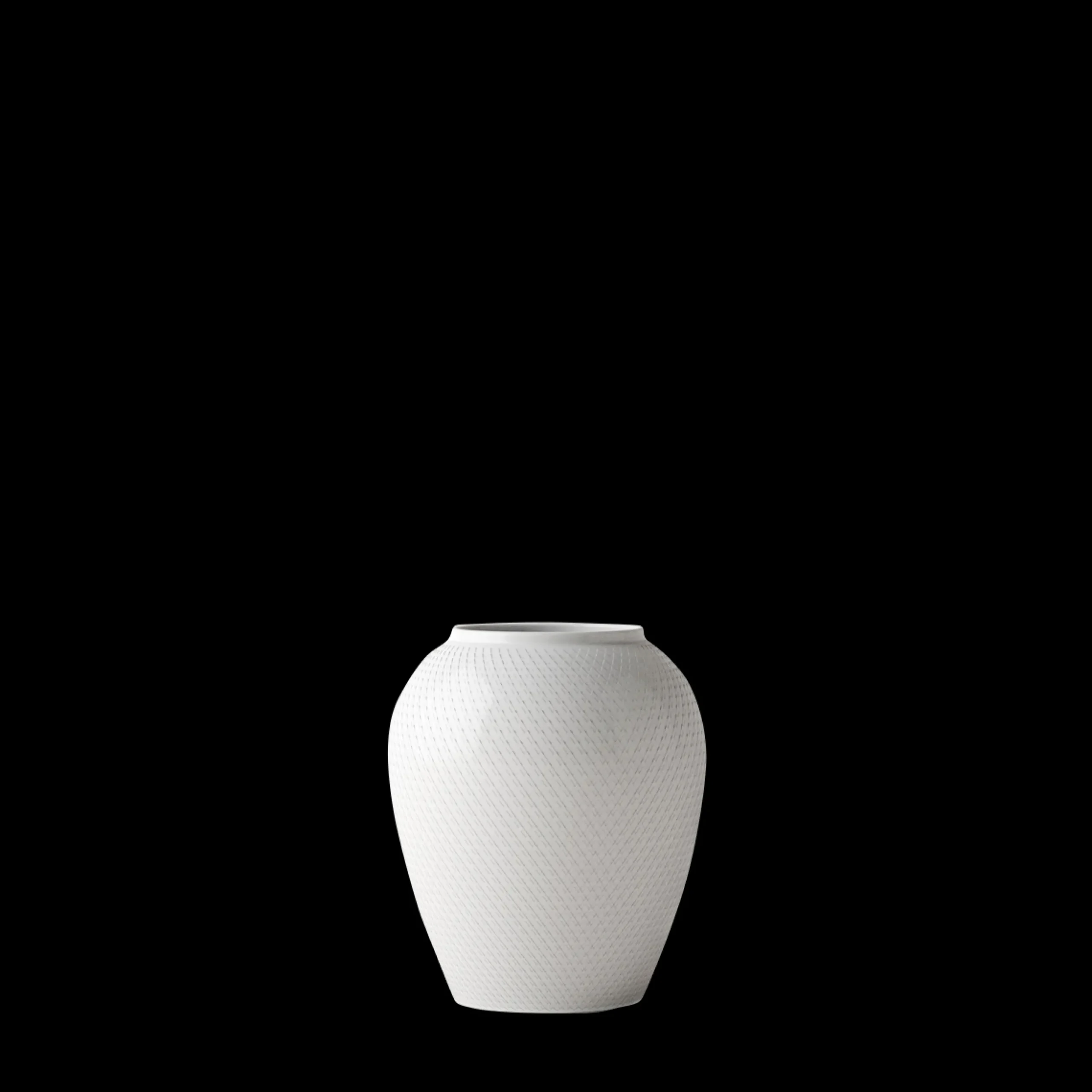 Lyngby Porcelæn Vaser Og Urtepotteskjulere*Rhombe Vase H16.5 hvit porselen