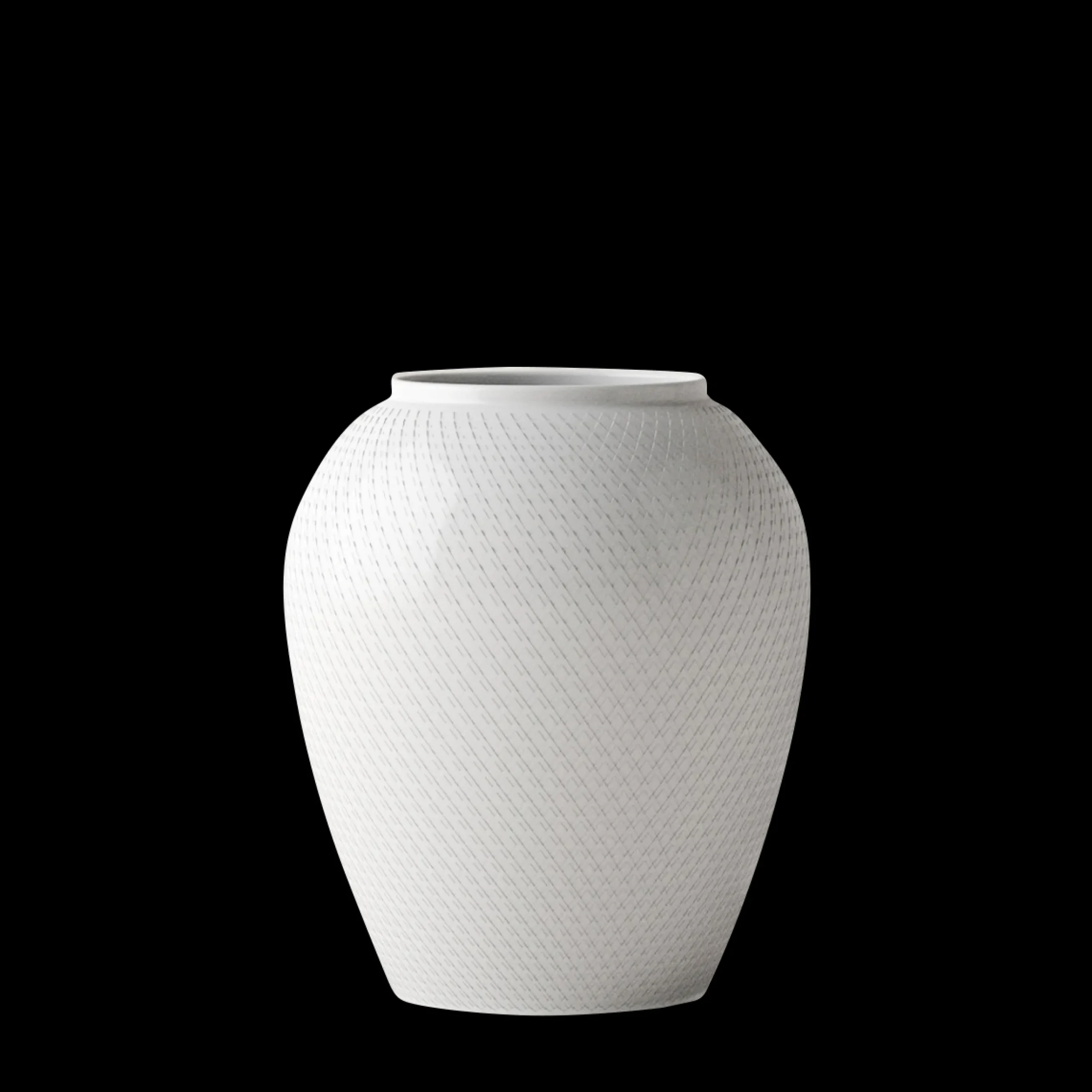 Lyngby Porcelæn Vaser Og Urtepotteskjulere*Rhombe Vase H25 hvit porselen